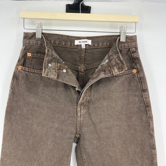 RE/DONE | 70's Stovepipe Jeans Washed Chocolate Brown Denim 25 - Picture 7 of 16